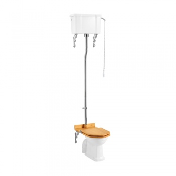 High-level pan with single flush high-level cistern and high-level flush pipe kit